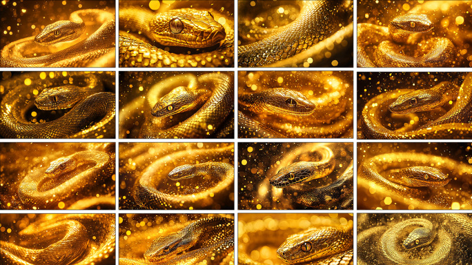 2025蛇年金蛇意境背景视频舞台背景春节