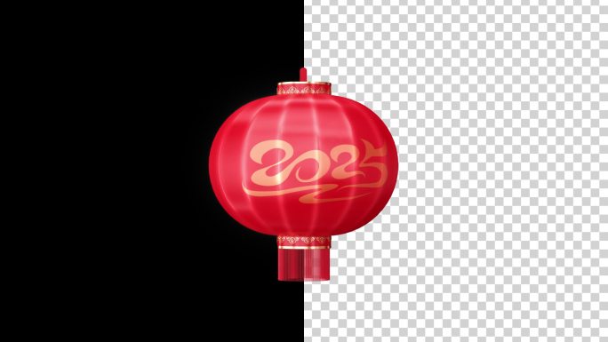 无缝循环2025蛇年灯笼透明通道