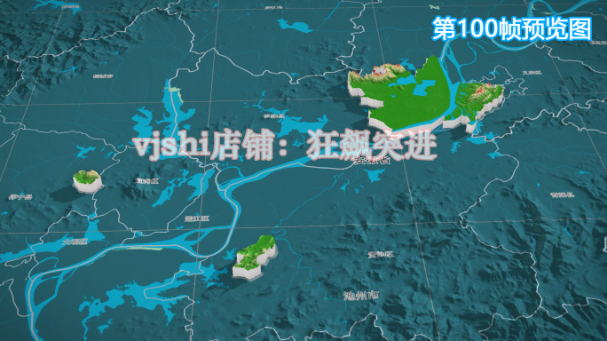 郊区地图三维立体地形山脉河流暗色写实