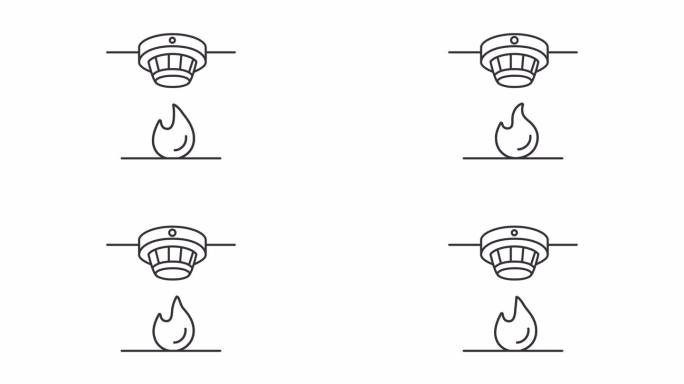 烟雾探测器线条动画