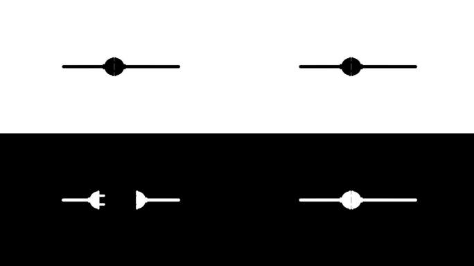 卡通插头动画在绿幕上。插头图标动画与关键色彩。