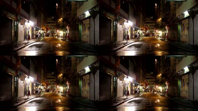 行人于夜间在兰桂坊过街