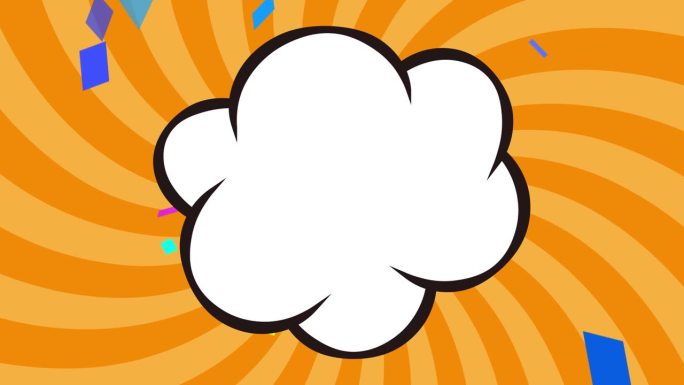 彩色集中线背景剪贴画。对话气泡。