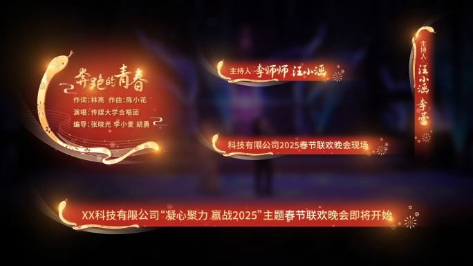 2025蛇年喜庆红色字幕条人名条角标17