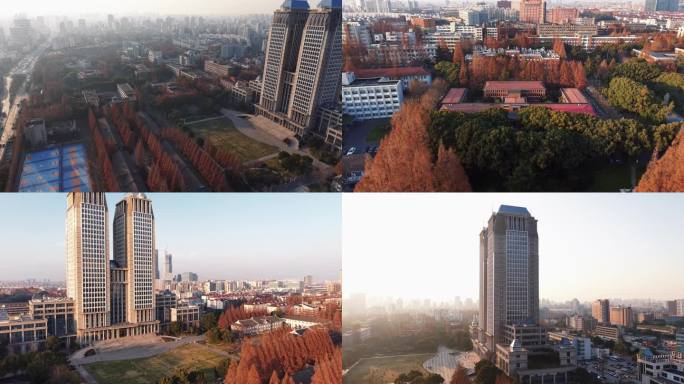 4K 复旦大学航拍 主席像 光华楼