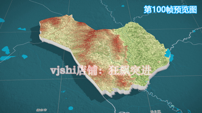 兰西县地图三维立体地形山脉河流暗色写实