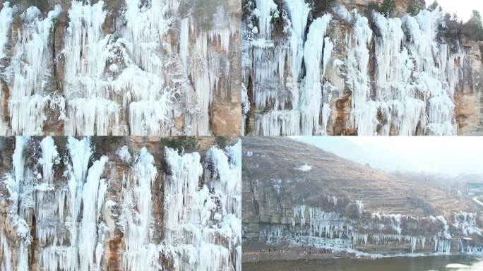 冰川 瀑布 溪流 冰挂 水源 冰挂奇观