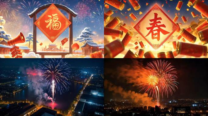 大年三十过年绚丽烟花焰火合集