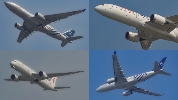 东方航空波音787和空客A330起飞过程