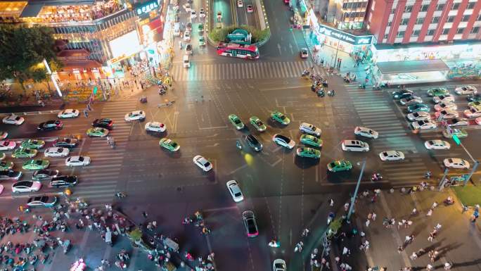 繁华热闹都市夜晚 城市夜晚