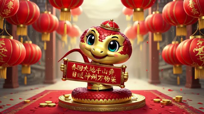 蛇年祝福 拜年 迎新 好运来 蛇年素材