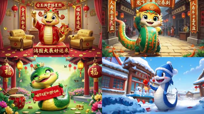 蛇年祝福 拜年 迎新 好运来 蛇年素材