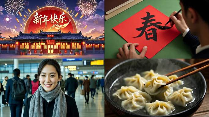 2025年新春春节回家过年新年喜庆ai素