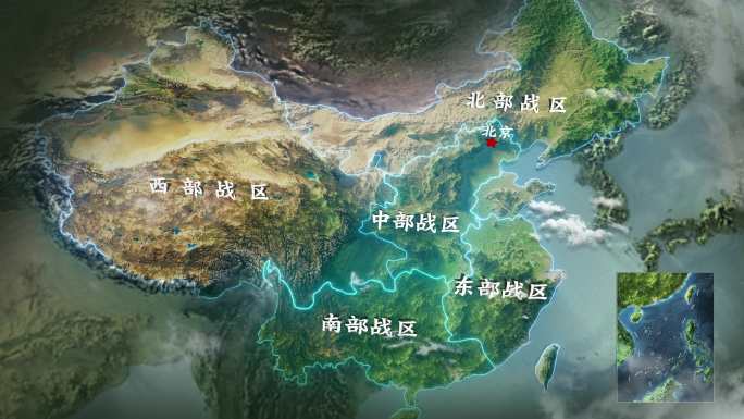五大战区示意图AE模板
