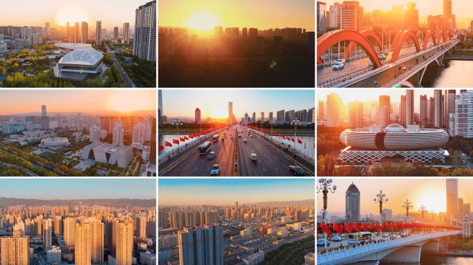 太原日出日落夕阳航拍