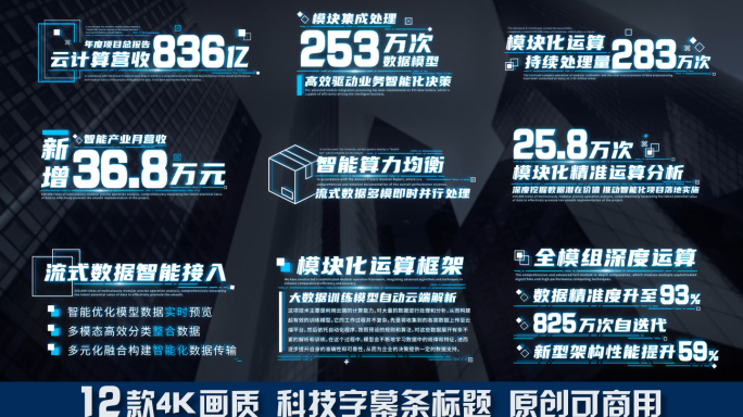 12款 科技数据字幕条标题数据