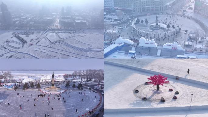 4K 哈尔滨小雪防洪纪念塔嘉年华