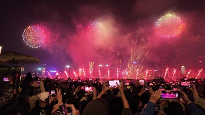 2025年香港跨年倒数烟花表演全程视频