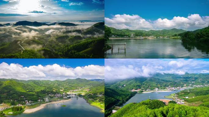 安吉美丽乡村绿水青山航拍延时