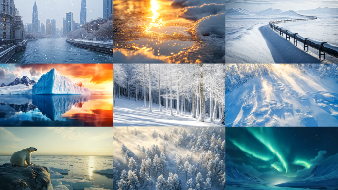 冬天下雪雪景结冰大合集9