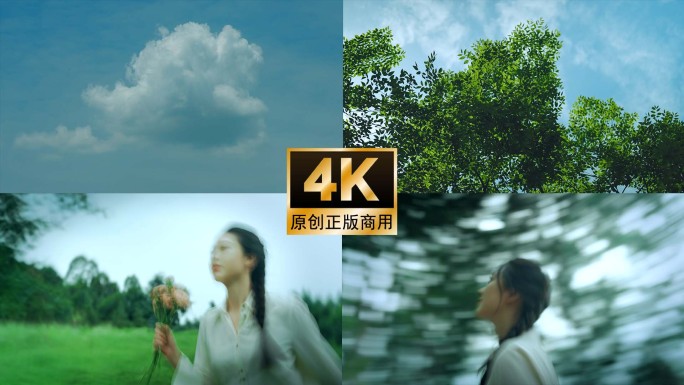 写意女孩 唯美女孩 女孩奔跑 春天踏青