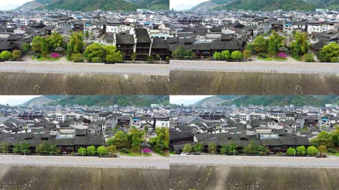 航拍湖南湘西龙山县里耶古城里耶秦简出土地