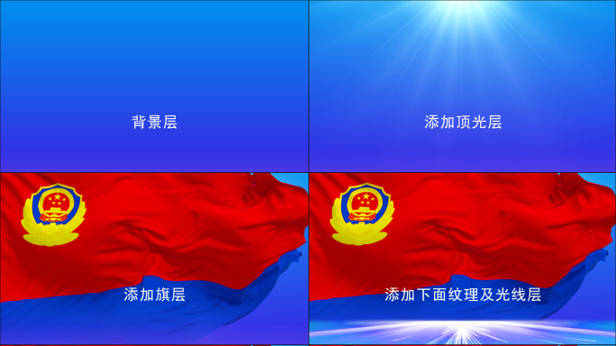 循环警旗背景（分层文件，可单独使用素材）