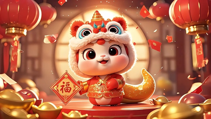 蛇 卡通蛇可爱拟人蛇  蛇开场 蛇年ai