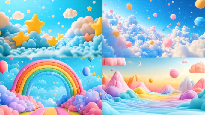 儿童背景素材卡通可爱节目背景梦幻视频背景