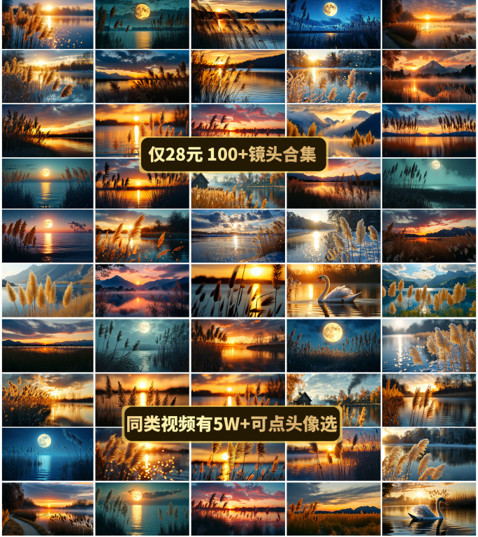 唯美芦苇芦苇夕阳芦苇秋天芦苇合集