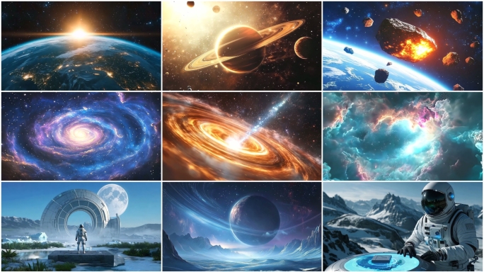 浩瀚宇宙星空银河黑洞行星陨石宇航员合集