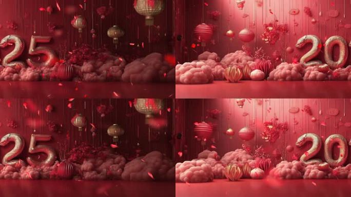 2025 蛇年 宽屏幕 创意中国风背景