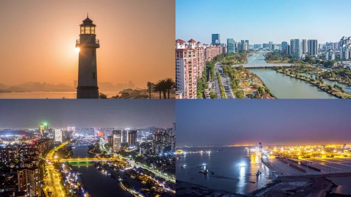 2025广州南沙区日出大景地标航拍延时