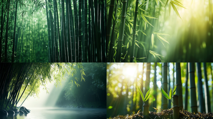 唯美竹林光影