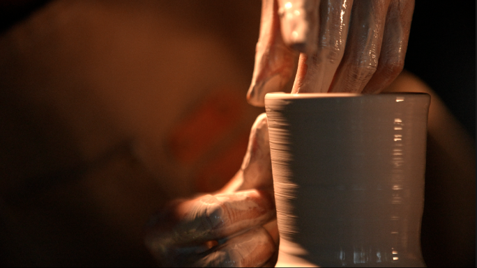 唐白瓷制瓷瓷窑拉坯修坯做瓷器