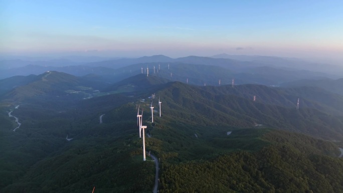 太古山的自然风光、敦内郡/江原道横城郡的风力发电机