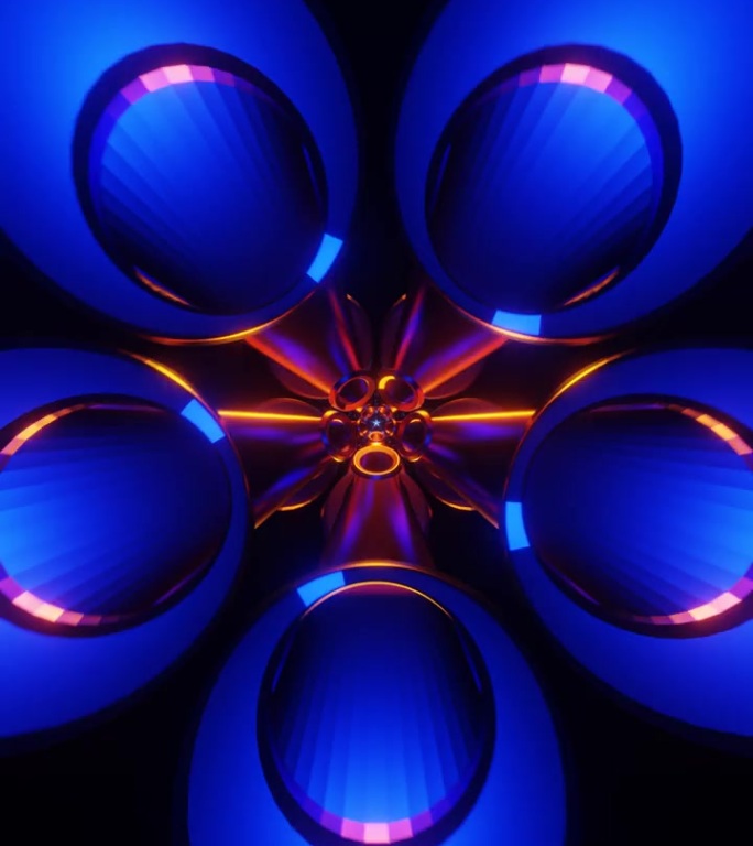 彩色几何图案和发光灯光的竖屏视频