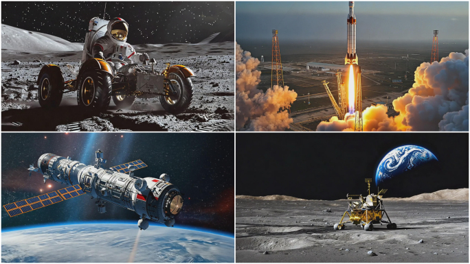中国航空航天火箭发射探月登月探索火星事业