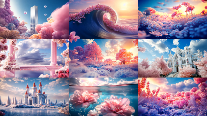 梦幻唯美浪漫花海婚礼背景合集