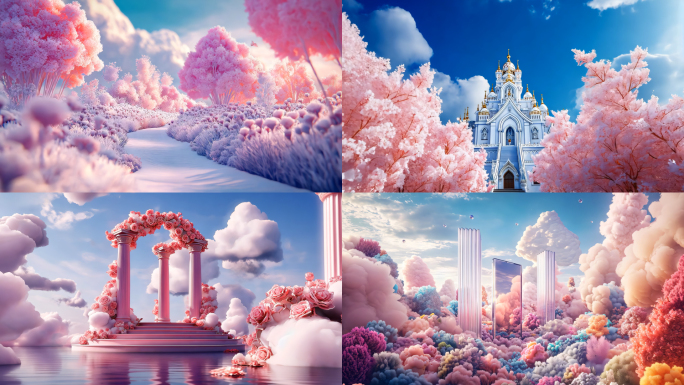 梦幻唯美浪漫花海婚礼背景合集