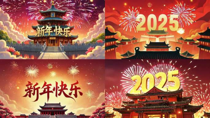 2025片头新年快乐迎新春元旦