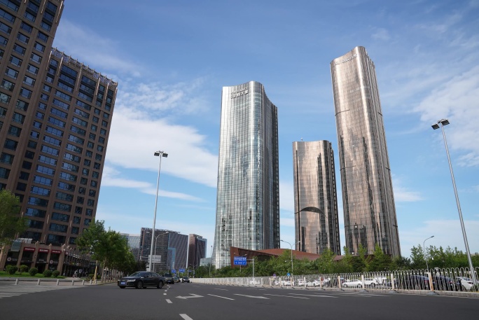 北京望京cbd金辉大厦摩天大楼延时镜头