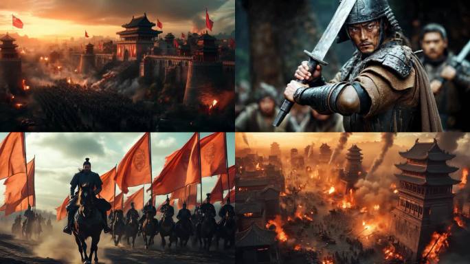 【4K】中国古代战场攻城火烧拼刺骑马