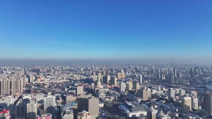 哈尔滨道里区城市大景航拍