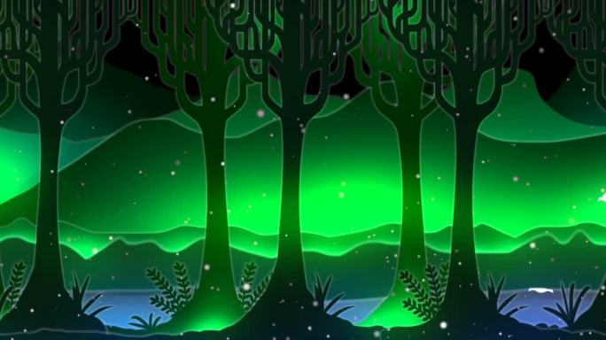 青山 卡通梦幻树林 剪纸森林 森林秘境