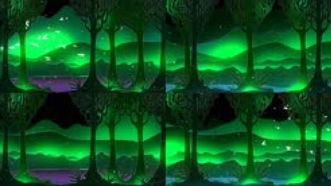 青山 卡通梦幻树林 剪纸森林 森林秘境