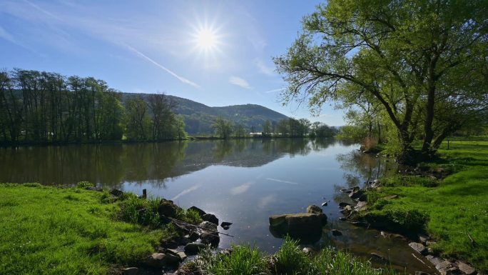 River Main in the morning at springtime, Laudenbac