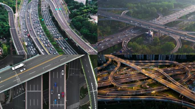立交桥 高架桥 车流 城市道路 城市交通