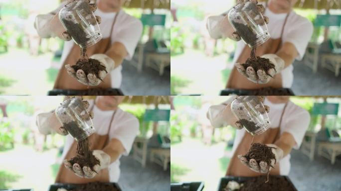 喂蚯蚓使蚯蚓受精。