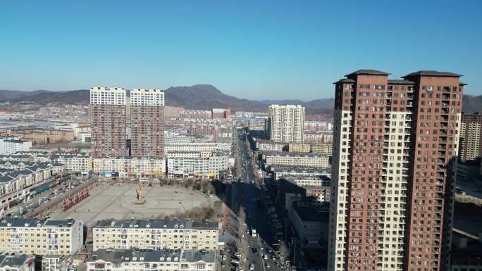 辽宁丹东凤城市航拍